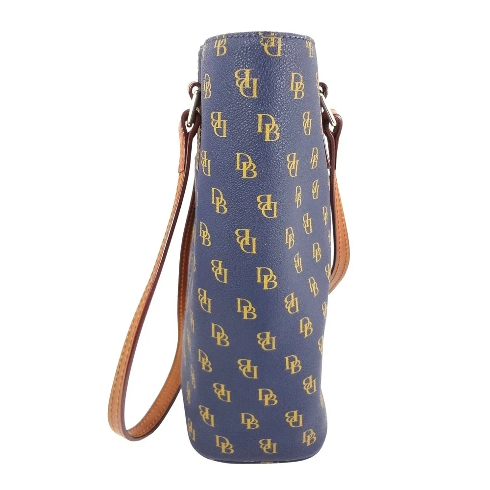 Dooney & Bourke Gretta Small Leisure Shopper‎ Tote Navy Monogram Leather Trim